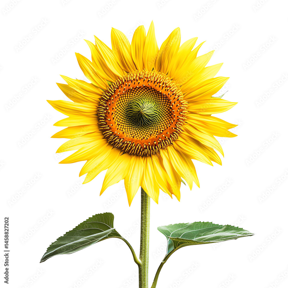Obraz premium Sunflower, white isolate background