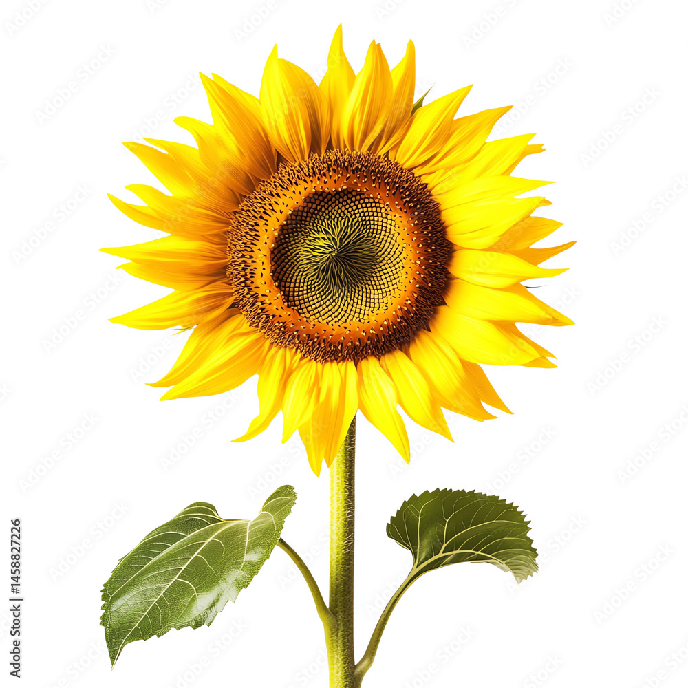 Fototapeta premium Sunflower, white isolate background