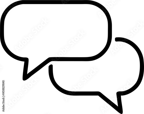 Speech bubble chat blank empty icon outlines vector illustration