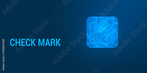 PrintLow Poly Check Mark Icon – Geometric Green Tick Symbol in Modern Minimal Polygonal Style