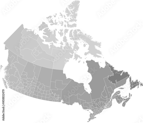 Canada administrative vector map with census division boundaries (PPT-compatible & fully editable)
