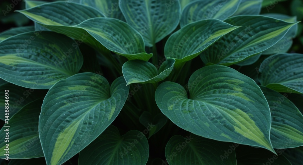 Obraz premium Closeup of Lush Green and Yellow Variegated Leaves