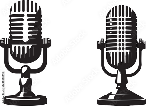 Minimalist Microphone Vector – Simple and Elegant Audio Equipment Illustration