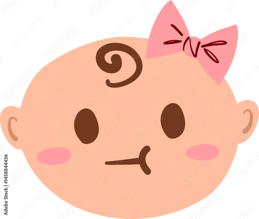 Fototapeta premium Baby emoticon. Grumpy face baby.