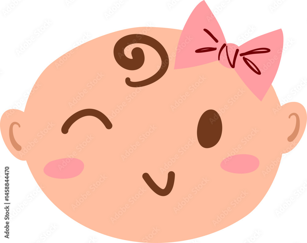 Baby emoticon. Winking face baby. Baby emoticon. Winking face baby.