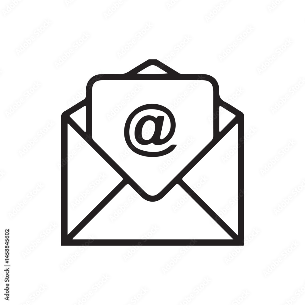 envelope with email symbol envelope with email symbol