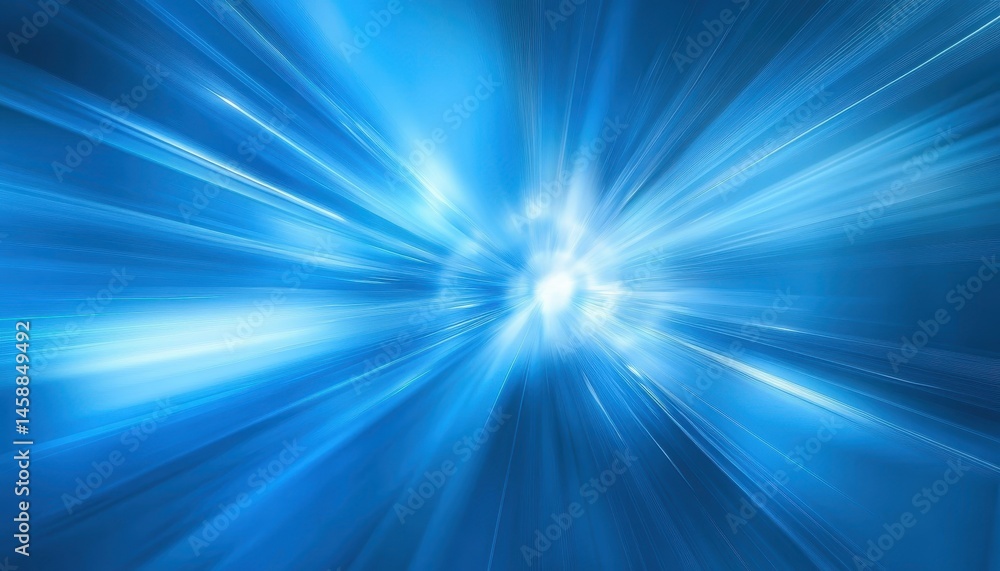Obraz premium Abstract Blue Light Speed Motion Background with Glowing Lines and Tunnel Effect Digital Illustration
