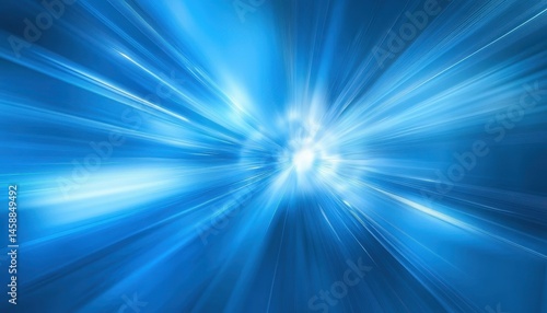 Abstract Blue Light Speed Motion Background with Glowing Lines and Tunnel Effect Digital Illustration