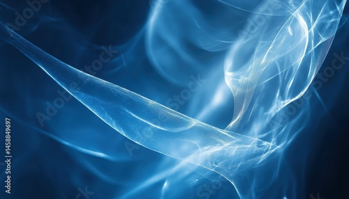 Abstract Blue Light Wave Background with Smooth Flowing Lines in Modern Design and Futuristic Element