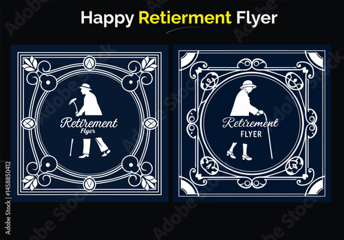 Retirement Flyer Design Template. Retirement Party Invitation Layout, square banner, and a4 poster, Retirement flyer template. Happy retirement party flyer design Happy retirement lunch party 