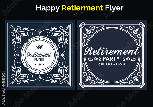 Retirement Flyer Design Template. Retirement Party Invitation Layout, square banner, and a4 poster, Retirement flyer template. Happy retirement party flyer design Happy retirement lunch party 