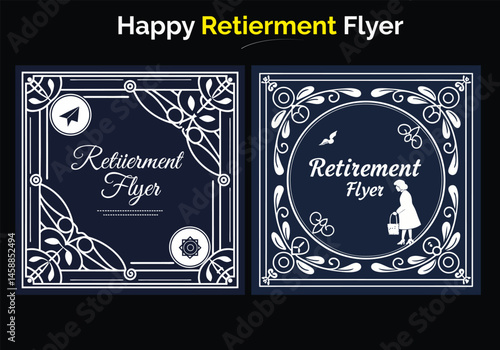 Retirement Flyer Design Template. Retirement Party Invitation Layout, square banner, and a4 poster, Retirement flyer template. Happy retirement party flyer design Happy retirement lunch party 