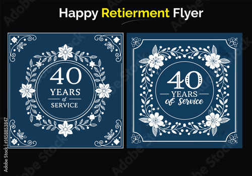 Retirement Flyer Design Template. Retirement Party Invitation Layout, square banner, and a4 poster, Retirement flyer template. Happy retirement party flyer design Happy retirement lunch party 