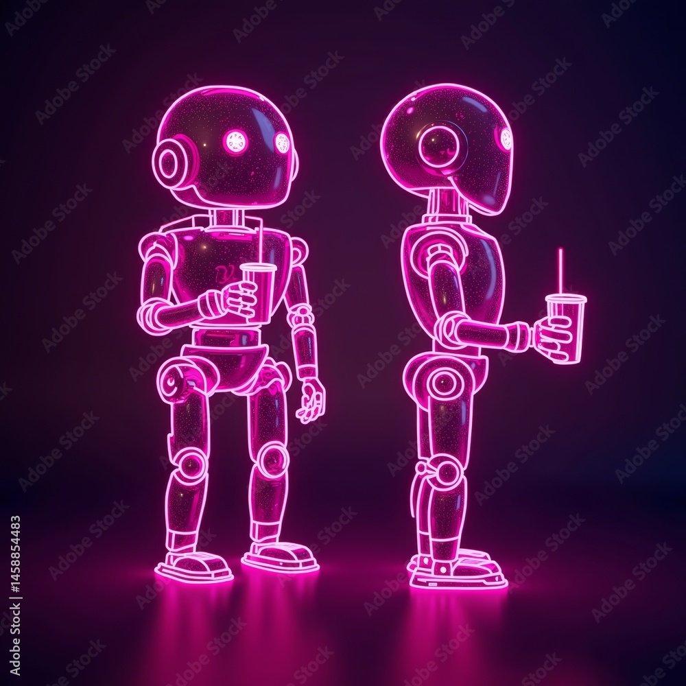Neon Robot Image Neon Robot Image
