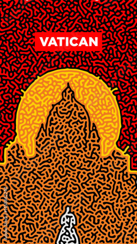 Unique Vatican City Silhouette of HandDrawn Illustration of St Peter's Basilica