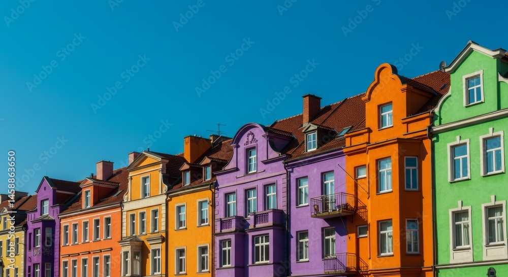 Fototapeta premium Colorful Houses in a Historic European Town