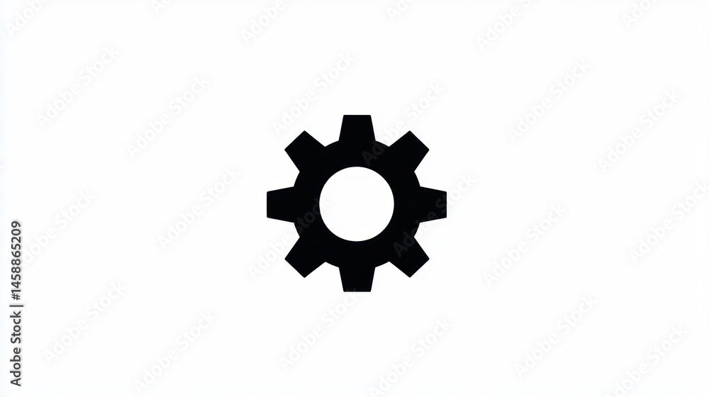 Simple gear icon on white background Simple gear icon on white background