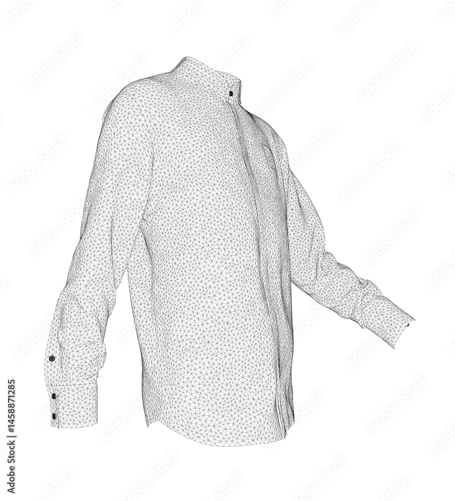 Fototapeta premium A shirt with a white background and a black and white pattern. The shirt is a long sleeve shirt