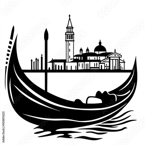 Venice Gondola Silhouette of San Giorgio Maggiore