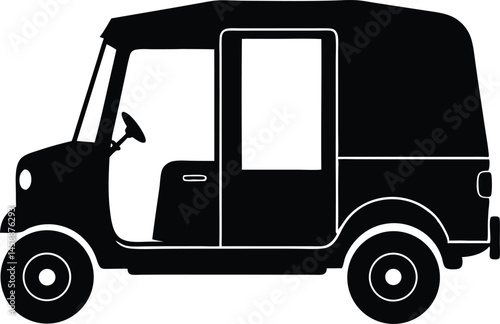 auto rickshaw silhouette vector isolated
