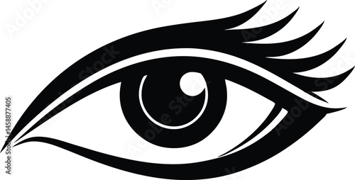 eye with iris silhouette vector illustration