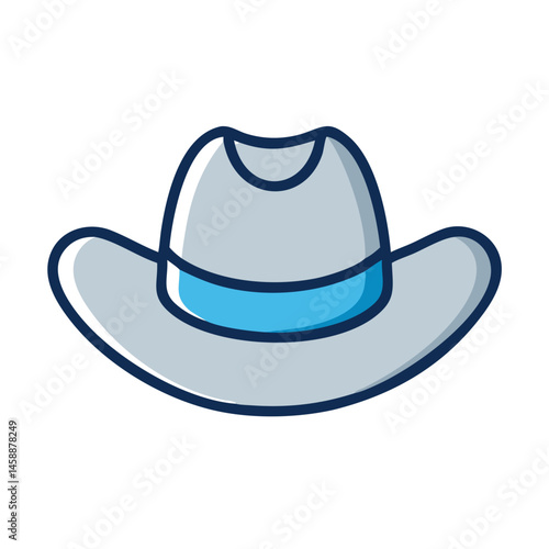 Cowboy Hat Icon Representing Western Wear, Classic American Style Symbol, Vintage Fashion Accessory Illustration for Country, Rodeo, and Farm Lifestyle Design