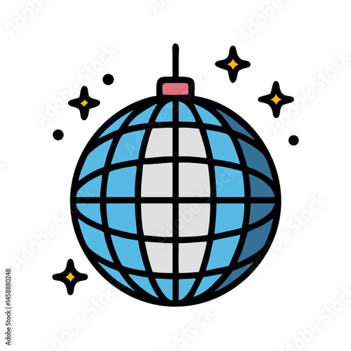 Disco Ball Icon Representing Celebration and Party Atmosphere