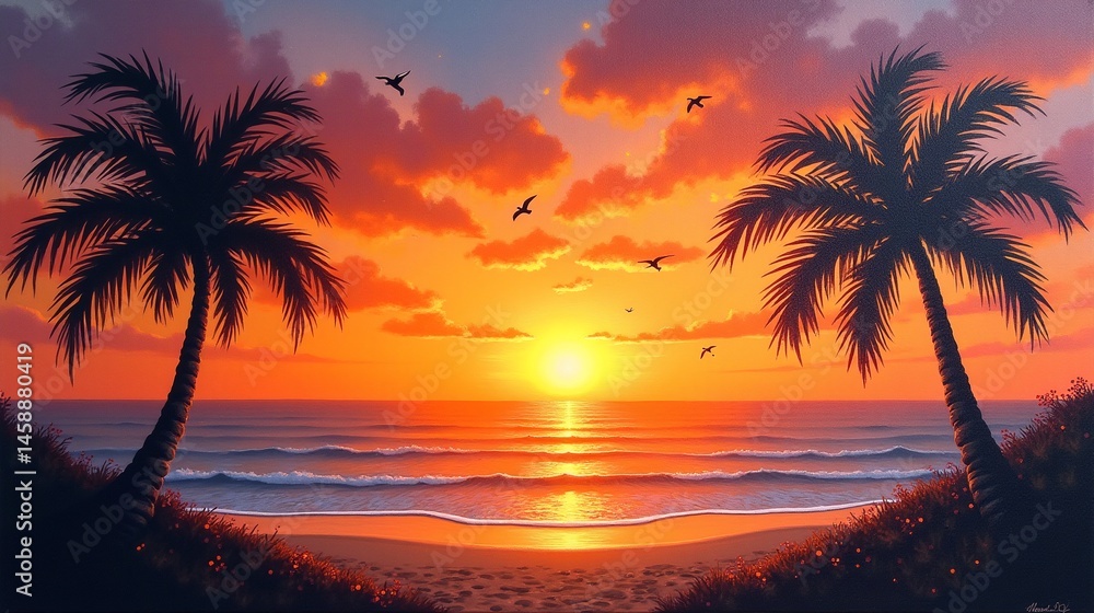 Golden Hour Serenity: Sunset Silhouettes Golden Hour Serenity: Sunset Silhouettes