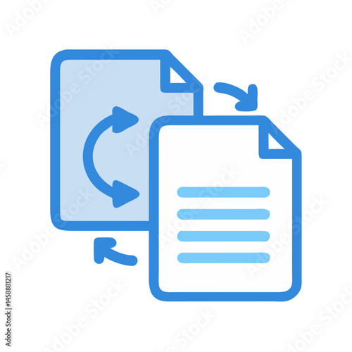 Document Synchronization Icon Representing File Sync and Data Consistency