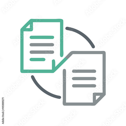 Document Synchronization Icon Representing File Sync and Data Consistency