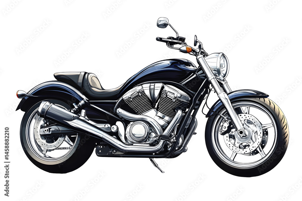 Obraz premium Motorcycle Isolated on a White Background