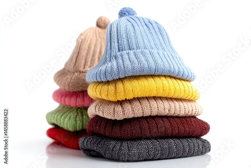 Baby hats isolated on white background