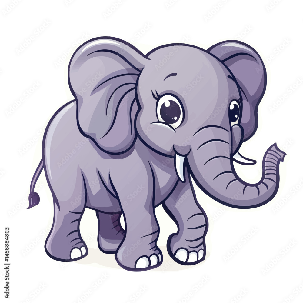 Fototapeta premium A cute of elephant vector illustration