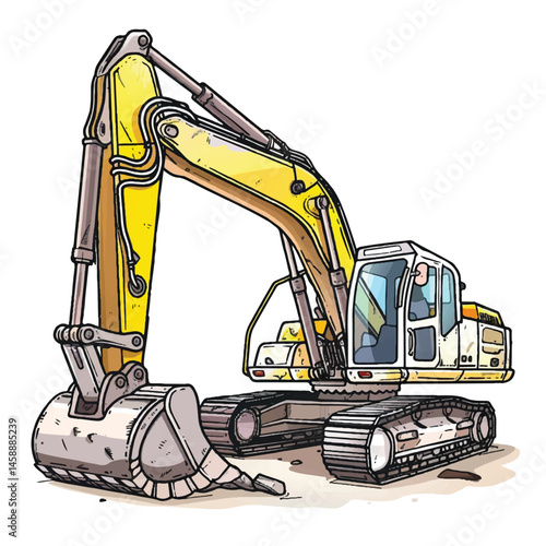 A cute of Excavator vector illustration