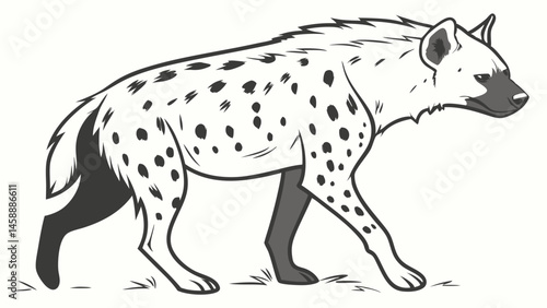 Vector hyena with distinctive spots, showcasing its unique features and posture. artwork captures essence