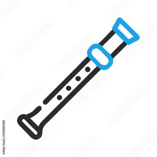 Flute Icon Representing Musical Instrument and Wind Instrument