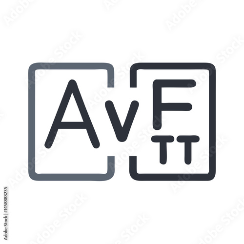 Font Comparison and Typography Icon Representing Text Style and Design