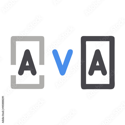 Font Comparison and Typography Icon Representing Text Style and Design