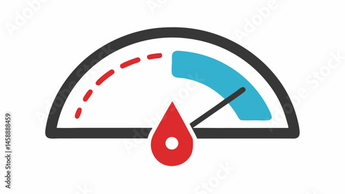 Hydration Meter An icon of a meter or gauge with a needle pointing towards full indicating maximum hydration after mist application.