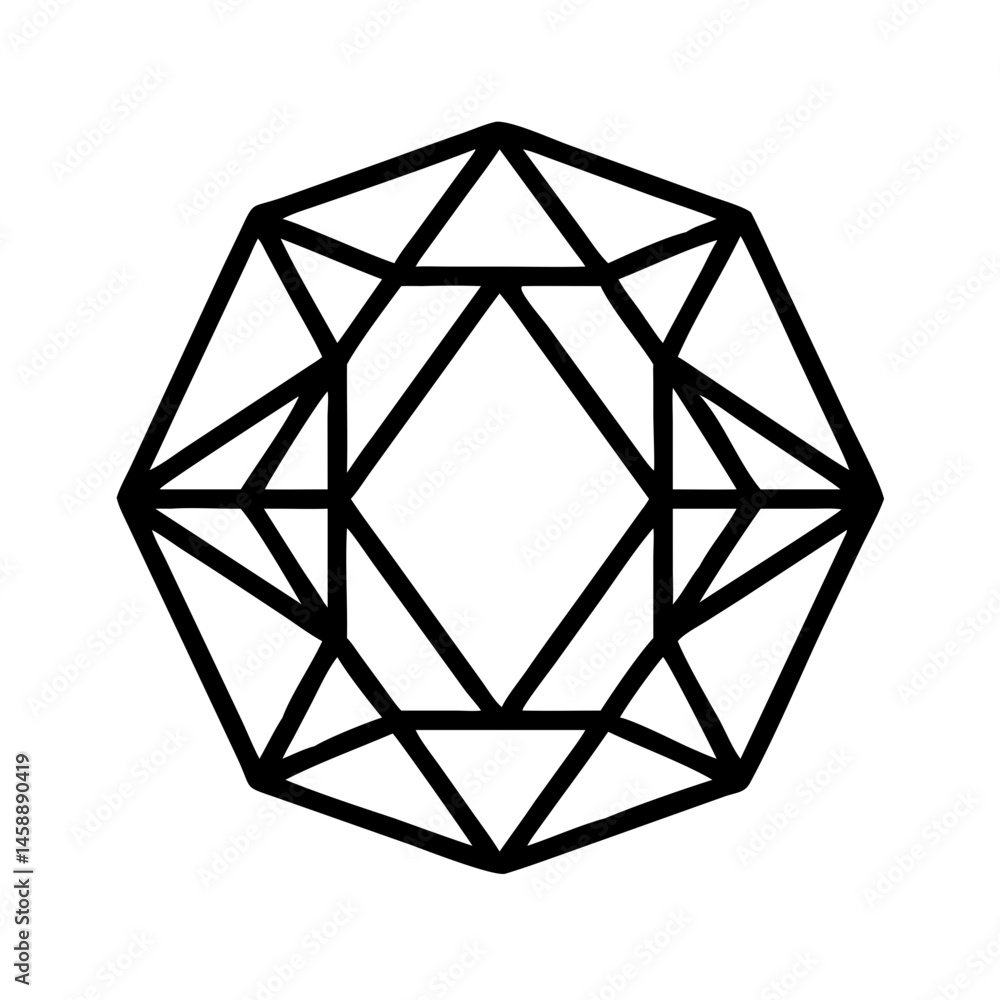 Gem Icon Representing Precious Stone or Luxury and Wealth Gem Icon Representing Precious Stone or Luxury and Wealth