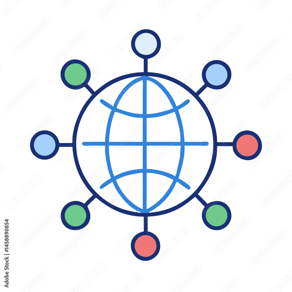 Global Network Connection Icon Representing Worldwide Connectivity and Digital Communication Global Network Connection Icon Representing Worldwide Connectivity and Digital Communication