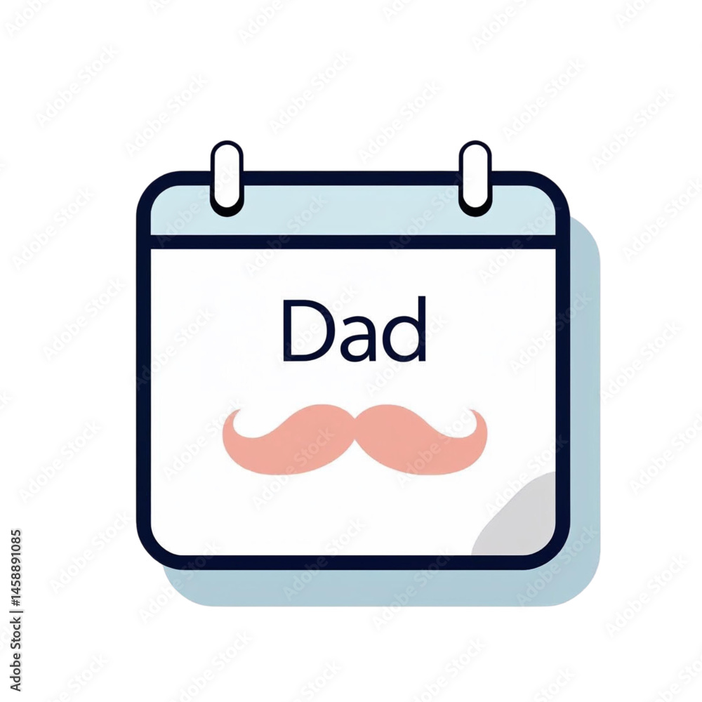 Fathers Day Calendar Icon Mustache Dad Fathers Day Calendar Icon Mustache Dad