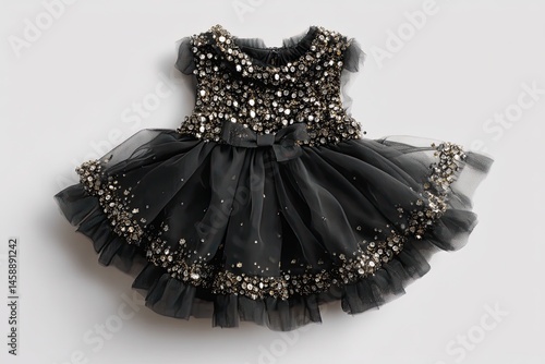 Black baby gown isolated on white background