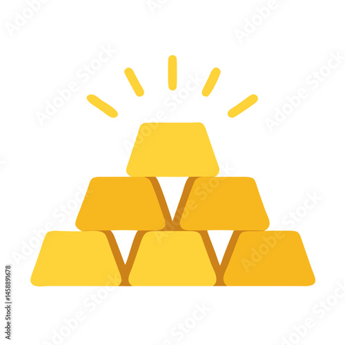 Gold Bars Icon Representing Wealth or Luxury and Financial Security