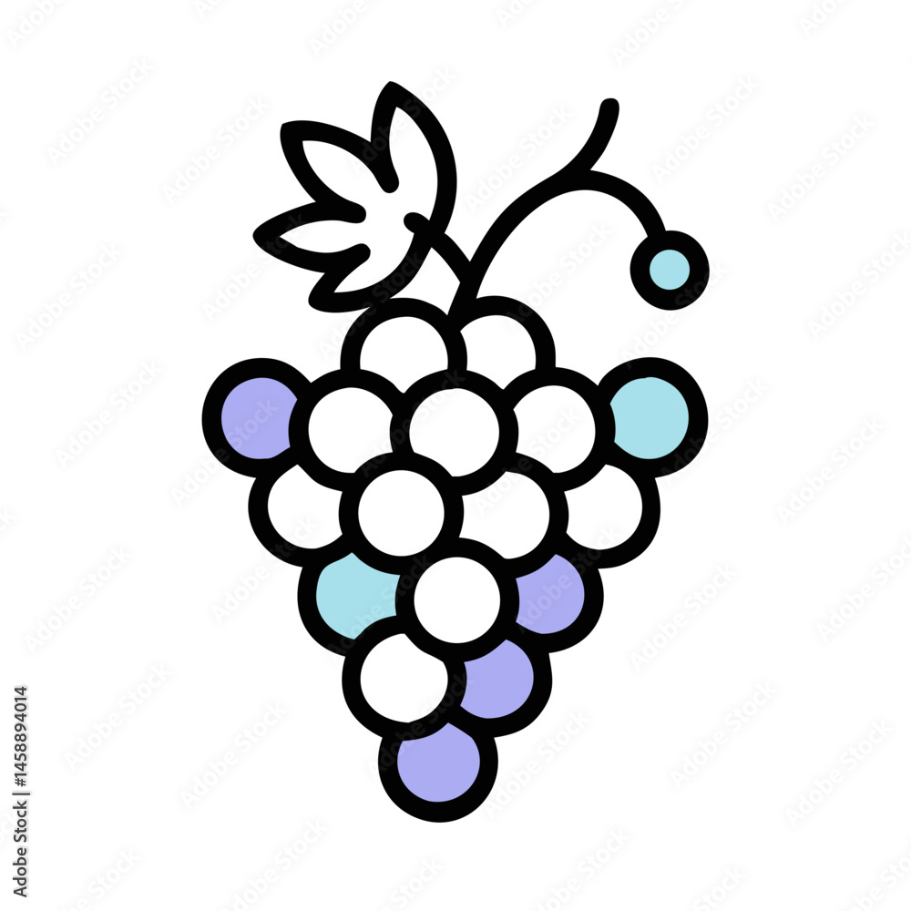 Grapes Bunch Icon Representing Vineyard Harvest and Grape Cultivation Grapes Bunch Icon Representing Vineyard Harvest and Grape Cultivation