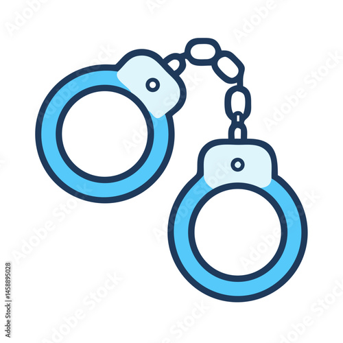 Handcuffs Icon Representing Restraints or Law Enforcement and Criminal Detention