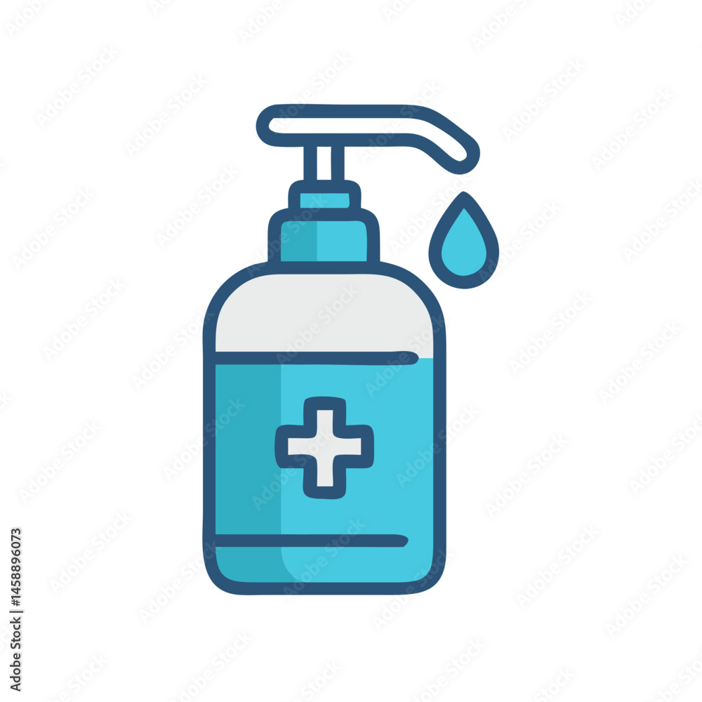 Hand Sanitizer Pump Bottle Icon Representing Hygiene and Germ Protection Hand Sanitizer Pump Bottle Icon Representing Hygiene and Germ Protection