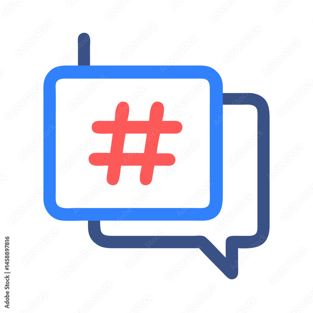 Fototapeta premium Hashtag Icon Representing Social Media or Trending Topics and Digital Engagement