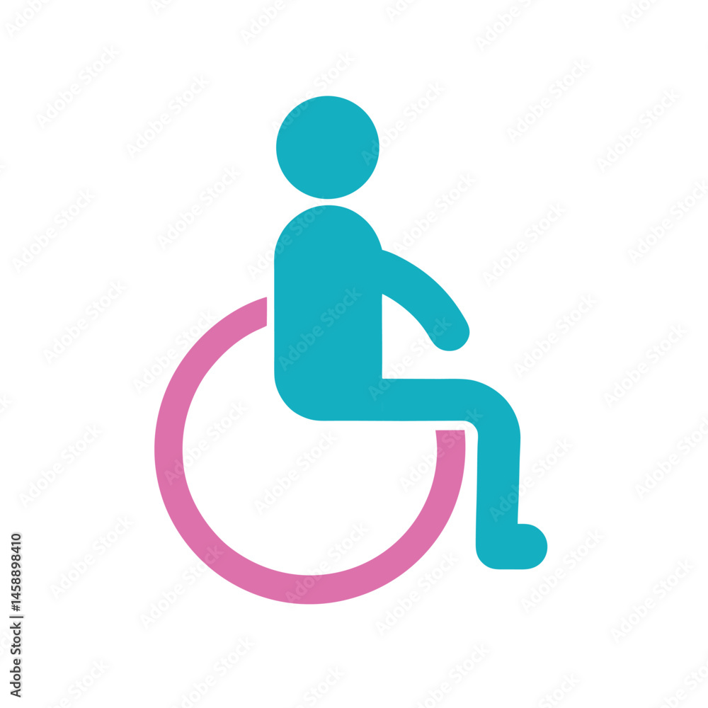 disabled person icon with white background. disabled person icon with white background.