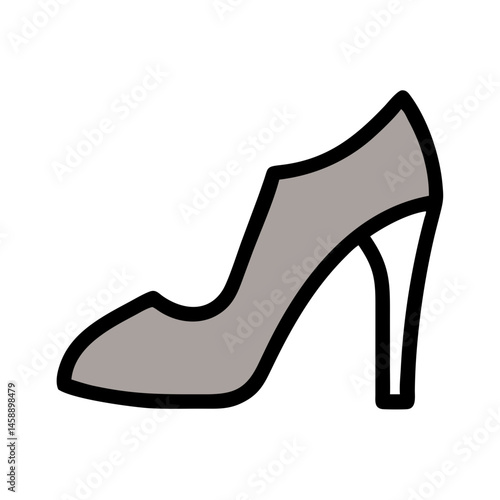 High Heel Shoe Icon Representing Fashion Footwear and Elegant Women's Style